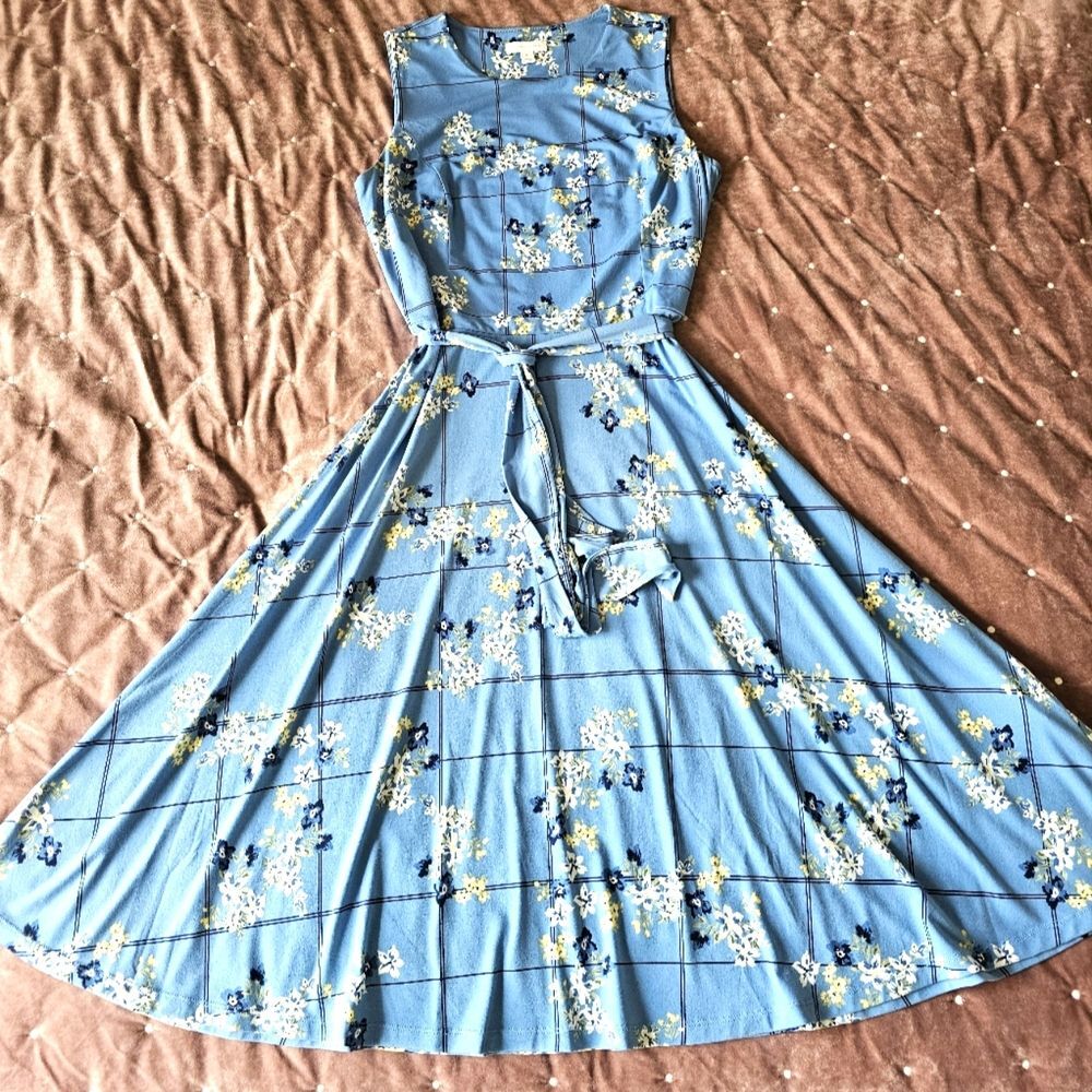 Charter Club A-Line Floral Dress, Size M